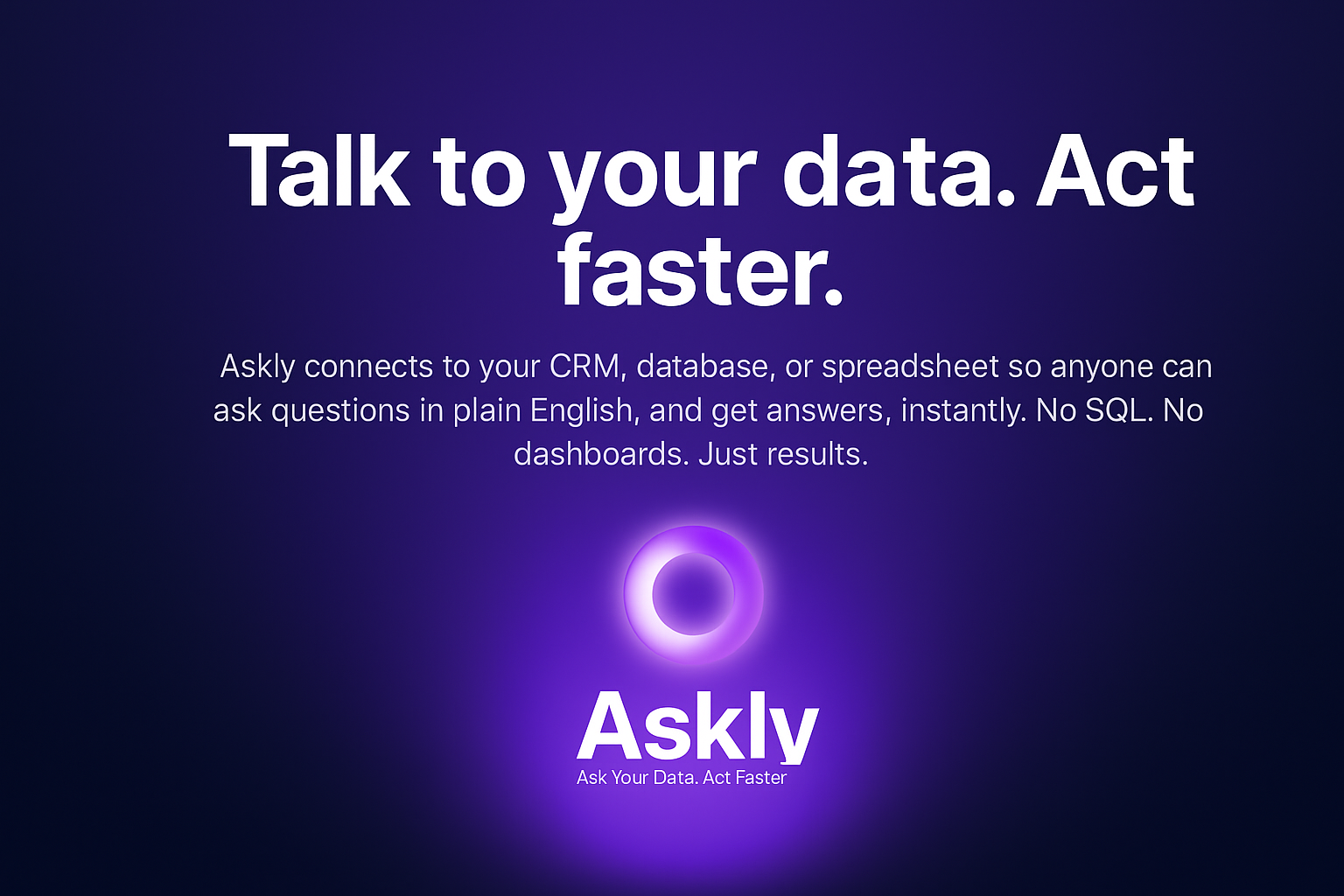 Asly Tech Askly — Talk to your data. Act faster.